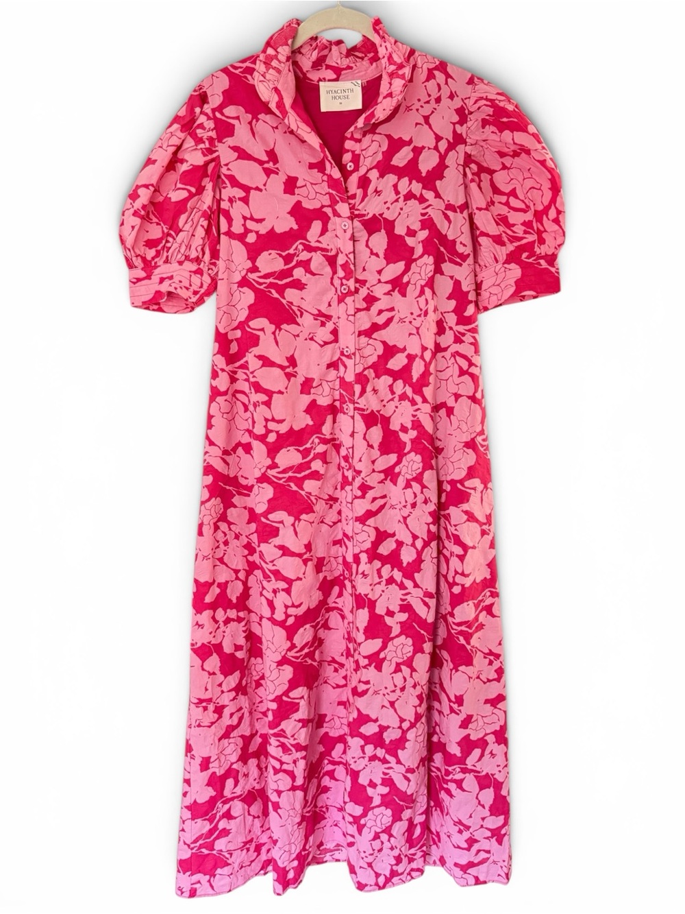 Hyacinth House Tuckernuck Louisa Maxi Dress in Pink Floral 100% Cotton XS $158 - Picture 2 of 9